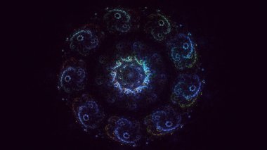 3B soyut renkli fraktal ışık arkaplanı oluşturma