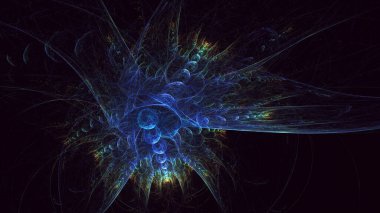 3B soyut renkli fraktal ışık arkaplanı oluşturma