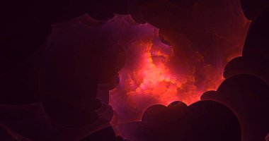 3B soyut renkli fraktal ışık arkaplanı oluşturma