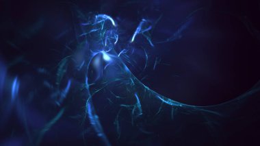 Soyut çok renkli fraktal ışık arkaplanı 3B görüntüleme