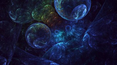 Soyut çok renkli fraktal ışık arkaplanı 3B görüntüleme