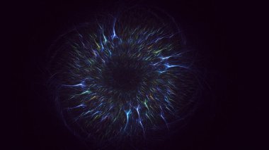 Soyut çok renkli fraktal ışık arkaplanı 3B görüntüleme