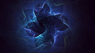 Soyut çok renkli fraktal ışık arkaplanı 3B görüntüleme