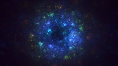 Soyut çok renkli fraktal ışık arkaplanı 3B görüntüleme