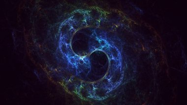 Soyut çok renkli fraktal ışık arkaplanı 3B görüntüleme