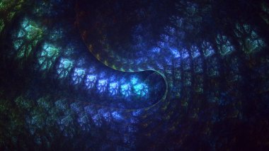 3B soyut renkli fraktal ışık arkaplanı oluşturma