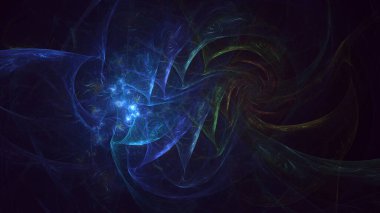 3B soyut renkli fraktal ışık arkaplanı oluşturma