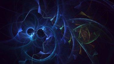 3B soyut renkli fraktal ışık arkaplanı oluşturma