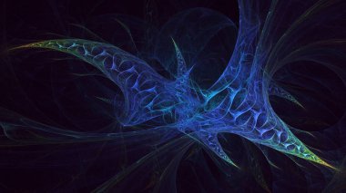 Soyut çok renkli fraktal ışık arkaplanı 3B görüntüleme