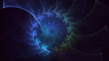 3B soyut renkli fraktal ışık arkaplanı oluşturma