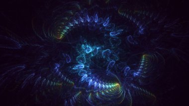 3B soyut renkli fraktal ışık arkaplanı oluşturma