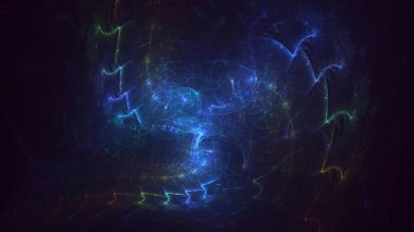 Soyut çok renkli fraktal ışık arkaplanı 3B görüntüleme