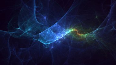 3B soyut renkli fraktal ışık arkaplanı oluşturma