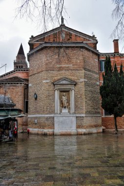 Venice, Italy - 17.01.2023: View over the scenic architectural detail in Venice. The island is a popular attraction for tourists,famous for its glass making and water canal.