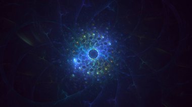 Soyut çok renkli fraktal ışık arkaplanı 3B görüntüleme