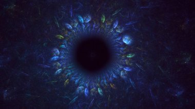 Soyut çok renkli fraktal ışık arkaplanı 3B görüntüleme