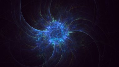 Soyut çok renkli fraktal ışık arkaplanı 3B görüntüleme