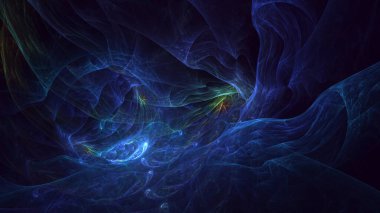 Soyut çok renkli fraktal ışık arkaplanı 3B görüntüleme