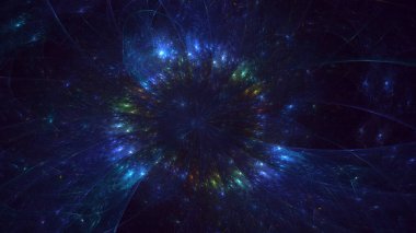 3B soyut renkli fraktal ışık arkaplanı oluşturma