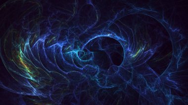 Soyut çok renkli fraktal ışık arkaplanı 3B görüntüleme