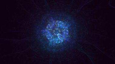 Soyut çok renkli fraktal ışık arkaplanı 3B görüntüleme