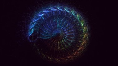 Soyut çok renkli fraktal ışık arkaplanı 3B görüntüleme