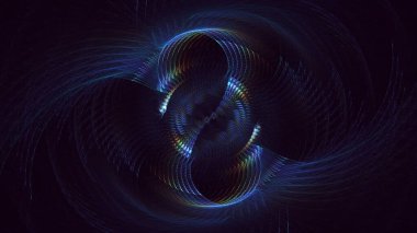 Soyut çok renkli fraktal ışık arkaplanı 3B görüntüleme