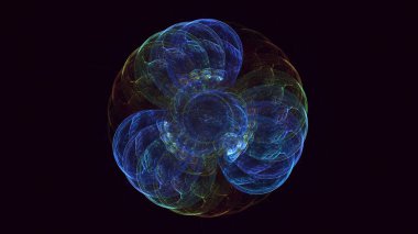 3D, soyut çok renkli teknoloji fraktal ışık arkaplanı oluşturuluyor