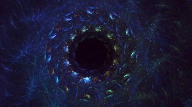 3D, soyut çok renkli teknoloji fraktal ışık arkaplanı oluşturuluyor