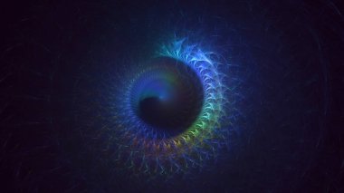 3D, soyut çok renkli teknoloji fraktal ışık arkaplanı oluşturuluyor