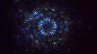 3D, soyut çok renkli teknoloji fraktal ışık arkaplanı oluşturuluyor