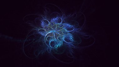 3D, soyut çok renkli teknoloji fraktal ışık arkaplanı oluşturuluyor