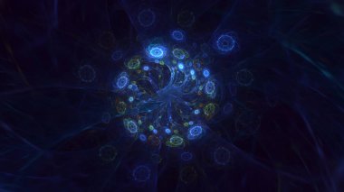 3B, soyut yuvarlak ışık arkaplanı oluşturma