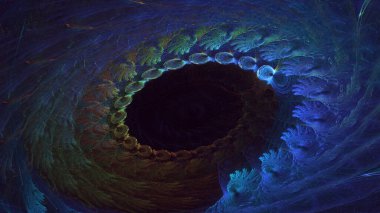 3B soyut renkli fraktal ışık arkaplanı oluşturma