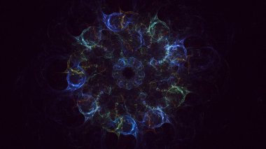 3B soyut renkli fraktal ışık arkaplanı oluşturma