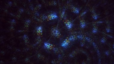 3B soyut renkli fraktal ışık arkaplanı oluşturma