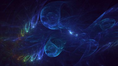 3B soyut renkli fraktal ışık arkaplanı oluşturma