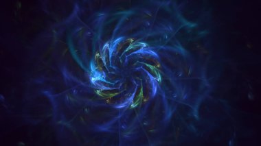 Soyut çok renkli fraktal ışık arkaplanı 3B görüntüleme