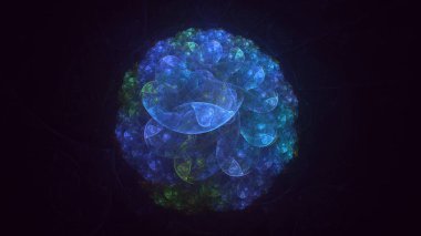 Soyut çok renkli fraktal ışık arkaplanı 3B görüntüleme