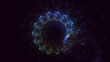 Soyut çok renkli fraktal ışık arkaplanı 3B görüntüleme