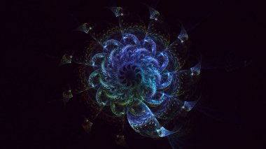 Soyut çok renkli fraktal ışık arkaplanı 3B görüntüleme