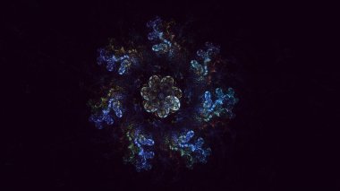 Soyut çok renkli fraktal ışık arkaplanı 3B görüntüleme