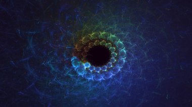 Soyut çok renkli fraktal ışık arkaplanı 3B görüntüleme