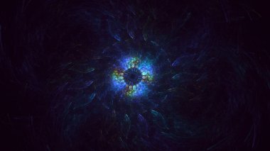 Soyut çok renkli fraktal ışık arkaplanı 3B görüntüleme