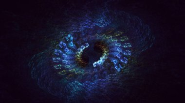 Soyut çok renkli fraktal ışık arkaplanı 3B görüntüleme