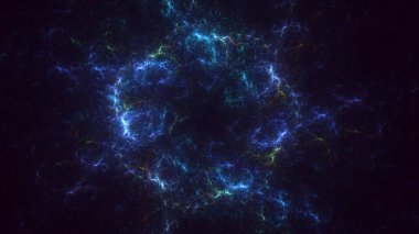 Soyut çok renkli fraktal ışık arkaplanı 3B görüntüleme