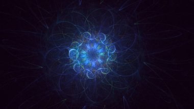 Soyut çok renkli fraktal ışık arkaplanı 3B görüntüleme