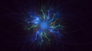 Soyut çok renkli fraktal ışık arkaplanı 3B görüntüleme