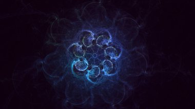 Soyut çok renkli fraktal ışık arkaplanı 3B görüntüleme