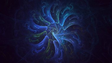 Soyut çok renkli fraktal ışık arkaplanı 3B görüntüleme